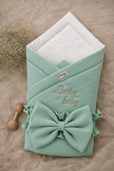 Bebella Green 100% Cotton Baby Blanket 85X85 cm Newborn Swaddle Hospital Rele...