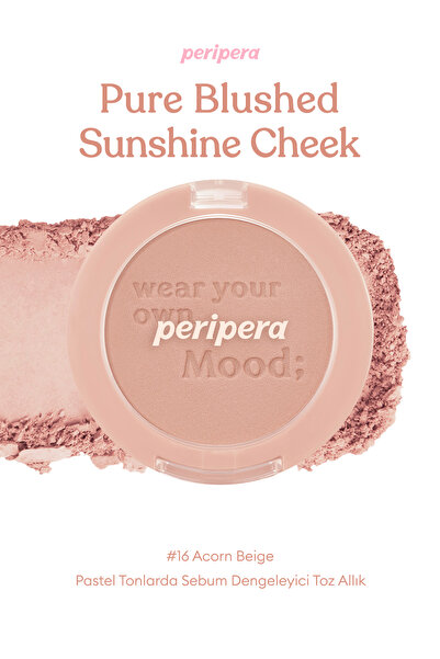 PERIPERA Pastel Tonlarda Sebum Dengeleyici Toz Allık PERIPERA Pure Blushed Su...
