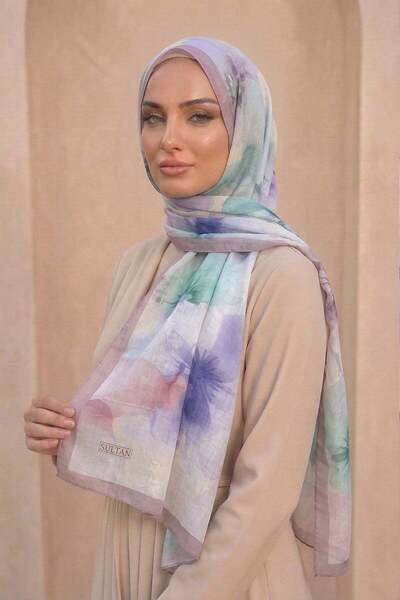 Sultan Eşarp Σάλι από μπαμπού με σχέδιο Sultan - Μοντέλο Aylin - DK03-02