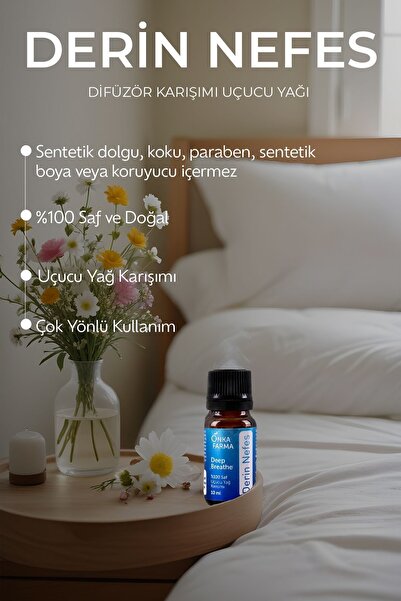 OnkaFarma Onka Farma Derin Nefes Uçucu Yağ Karışımı - %100 Saf & Doğal Uçucu Yağ - 10 ml