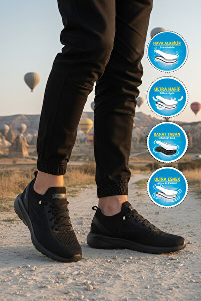 WALKWAY Bestof Bst-646 M Μαύρα ανδρικά εύκαμπτα, ελαφριά αθλητικά παπούτσια π...