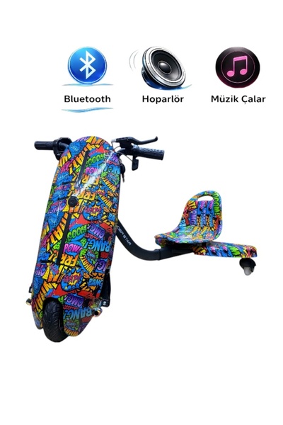 RYDER STAR Drift Car Elektrikli Scooter Hoverboard Oturaklı Kaykay Bluetooth ...