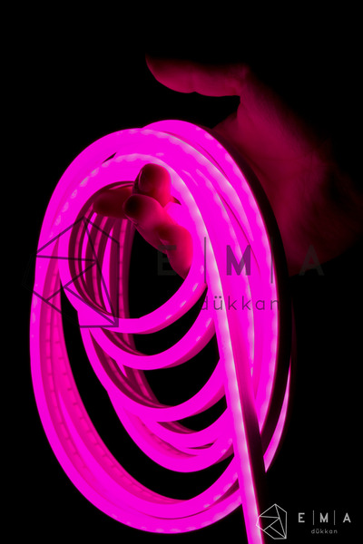 Ema Dükkan 3 Metre 12V Neon Led Şerit Işık Pembe Neon Led Prize Tak Çalıştır ...