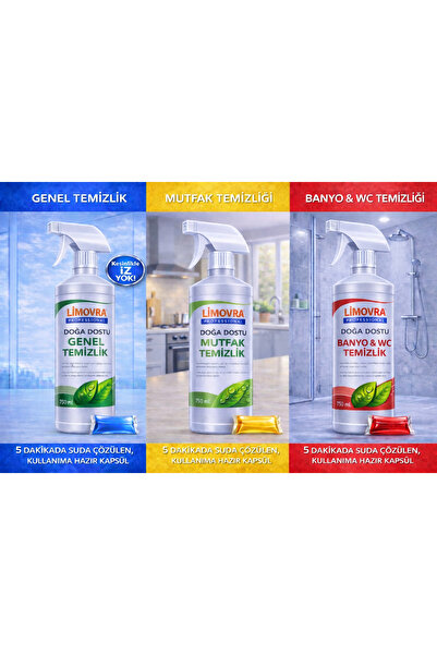 Sutter (KIRMIZI-SARI-MAVİ) KAPSÜL 3'lü Temizlik Set 750 ML - Bitkisel