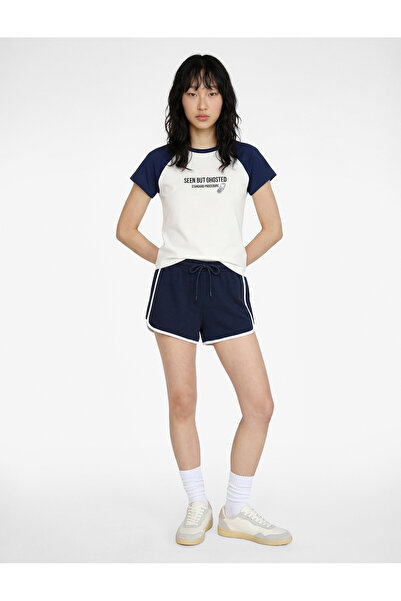 Koton Slim Fit Waist Tie Lace-Up Mini Shorts