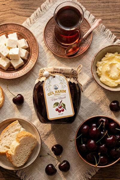 Gülhanım Abla Vişne Reçeli 450 gr %50 Meyve Oranlı Katkısız Koruyucusuz El Ya...
