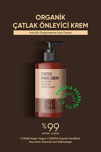 Huggah Organik Doğal Çatlak Önleyici Cilt Bakım Kremi 180ml – Yoğun Nemlendir...