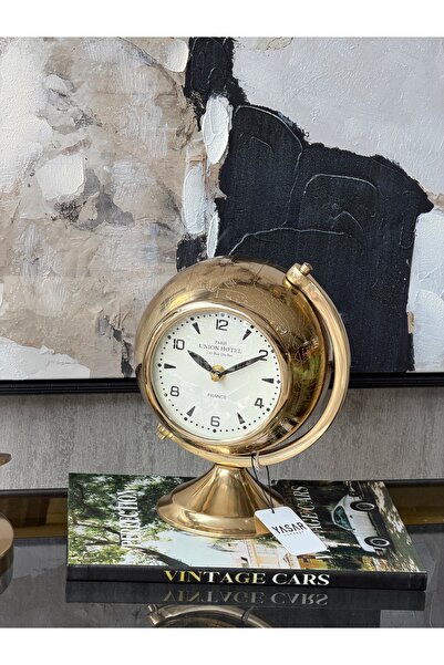 YASAR CONCEPT Atlasium Metal Masa Saati Gold 18x22 Cm