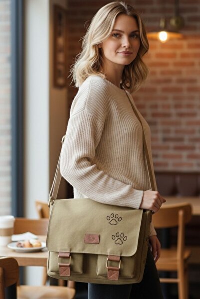 QUB CLUB Camel Waterproof Canvas Laptop Bag - Business School Paperwork with ...