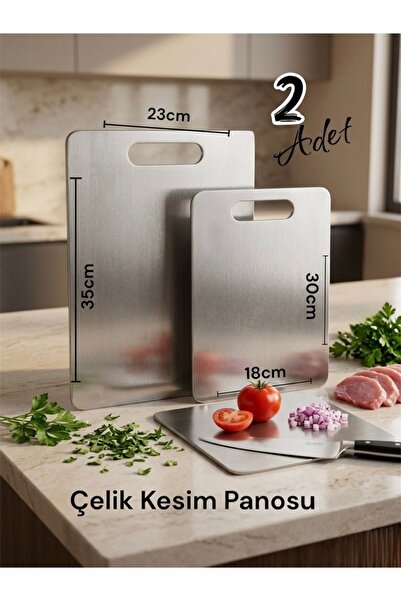 Dem Home 2 Pieces Stainless Steel Cutting Board Chopping Board 30X18 -&- 35X23