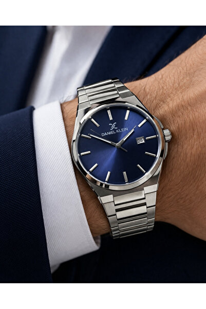 Daniel Klein ساعة يد رجالية للموسم الجديد 3 ATM مقاومة للماء باللون الفضي مع ...