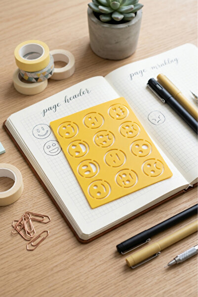 Karmelom Studio Χάρακας με στένσιλ για εκφράσεις προσώπου - Εικονίδια συναισθ...