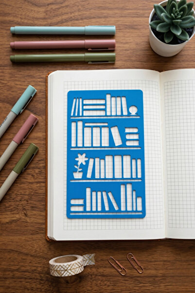 Karmelom Studio Χάρακας με στένσιλ για βιβλιοθήκη Bullet Journal - Λίστα ανάγ...