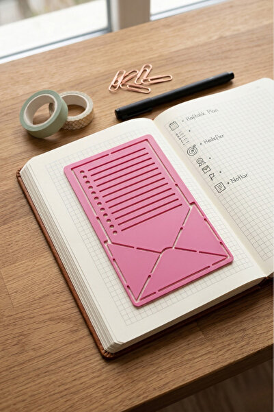 Karmelom Studio Bullet Journal Note and Letter Envelope Themed Template Ruler