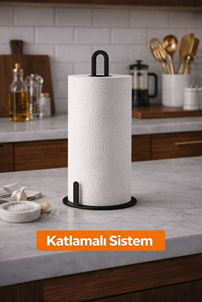 VENON Black Flat Model Metal Towel Napkin Holder - Paper Towel Holder - Table...