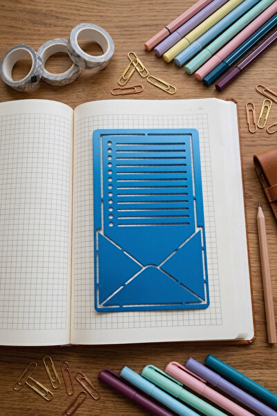 Karmelom Studio Шаблон лінійки з темою «Bullet Journal» та «Конверт для листів»