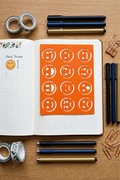 Karmelom Studio Χάρακας με στένσιλ για εκφράσεις προσώπου - Εικονίδια συναισθ...