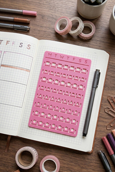 Karmelom Studio Bullet Journal Template Ruler for Week Plan and Tasks - Agend...