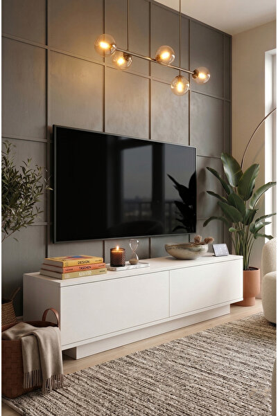 Yurudesign Beyaz   Fonda Tv Ünitesi Tv Sehpası 140cm Fn1-w