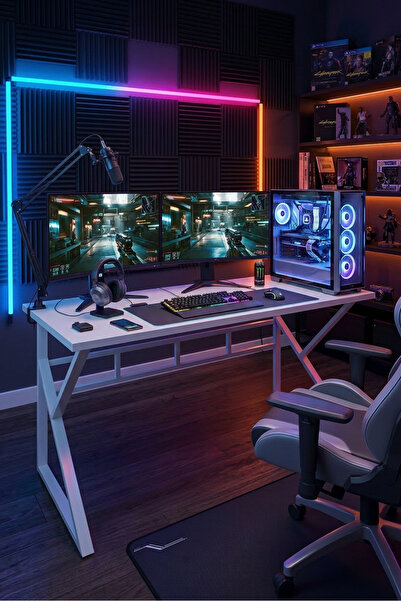 TEKATEL Oyuncu Masası Gaming Masa Bilgisayar Masası Metal ayaklı Çalışma Masa...