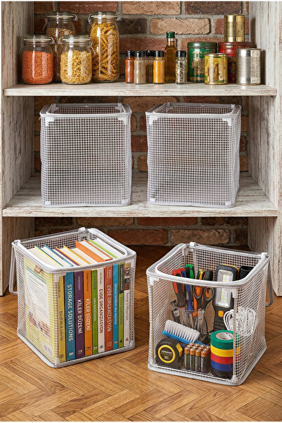 SER&YAT 4 τεμάχια οργανωτή ντουλάπας σε σχήμα κύβου, με τετράγωνο σχέδιο, δια...