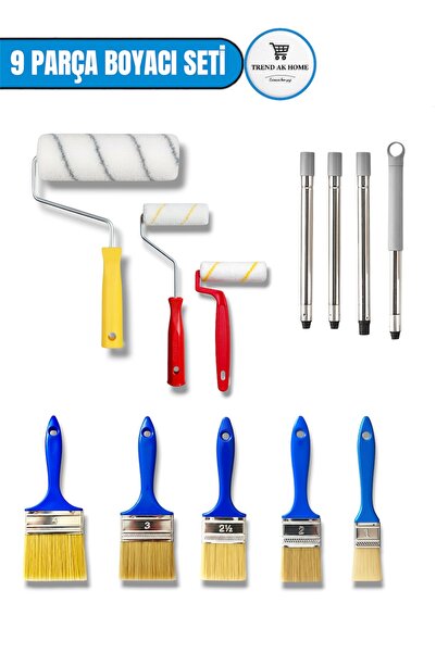 felix express مجموعة طلاء الجدران، طلاء بمقبض تلسكوبي 1.2 متر، 3 رولات، 5 فرش