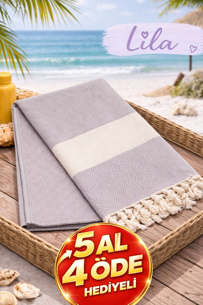 serelya Πετσέτα Παραλίας Πεστεμάλ 100% Βαμβακερή με Διαμαντένιο Σχέδιο Τουρκι...