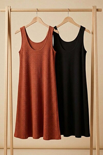 COTENCONCEPT 2 броя рокли с А-силует, удобни и с свободна кройка, с дебели пр...