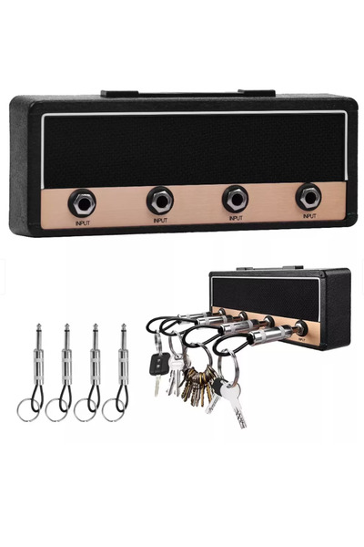 TICUSAN Κλειδοθήκη, μίνι ενισχυτής με 4 υποδοχές, 19,6 x 7,4 x 3,5 εκ., μαύρο