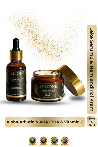Leke Karşıtı Serum & Yoğun Nemlendirici Krem – Cilt Tonu Eşitleyici Bakım (Kutusuz)