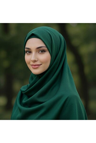 FRESCO SCARFS Χιτζάμπ Μεσιτζέντικ Μεταξωτό Κασκόλ 120x120 Σμαραγδένιο Πράσινο