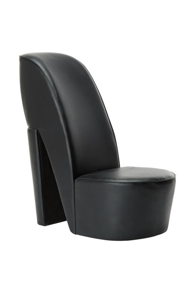 Concept Scaun, design toc înalt, negru, piele ecologică