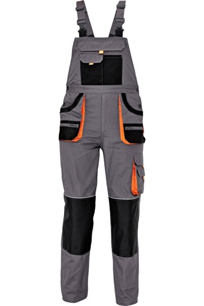 CERVA Erkek Gri-Siyah Carl Be Bahçıvan Tulumu Fonksiyonel Cepli Ayarlanabilir...