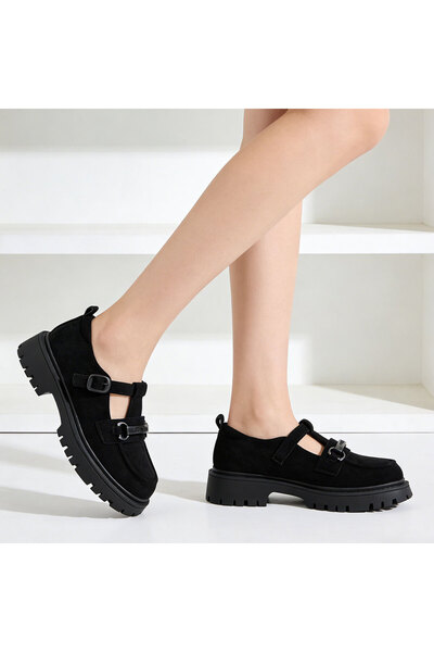 Tmall Pantofi casual de dama,Din piele ecologica intoarsa,P1267,Negru