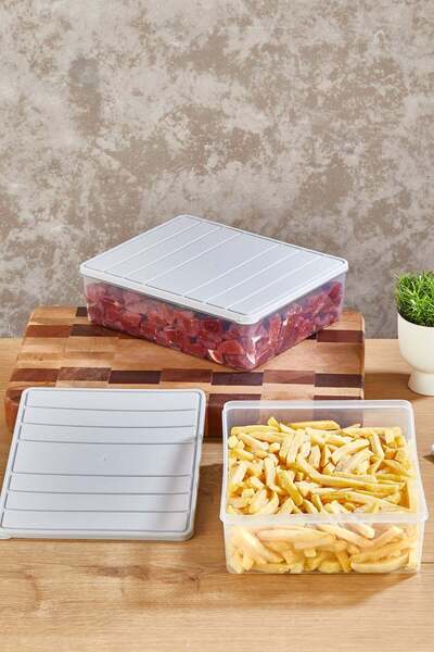 SELKA HOME 2 Adet 4 Lt. Nora Organizer Buzdolabı Buzluk Düzenleyici Saklama Kabı