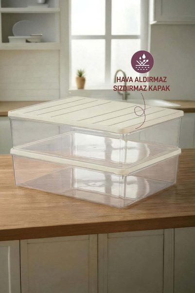 SELKA HOME 2 Adet 4 Lt. Nora Organizer Buzdolabı Buzluk Düzenleyici Saklama Kabı