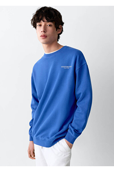 Mango Teen Desenli pamuklu sweatshirt