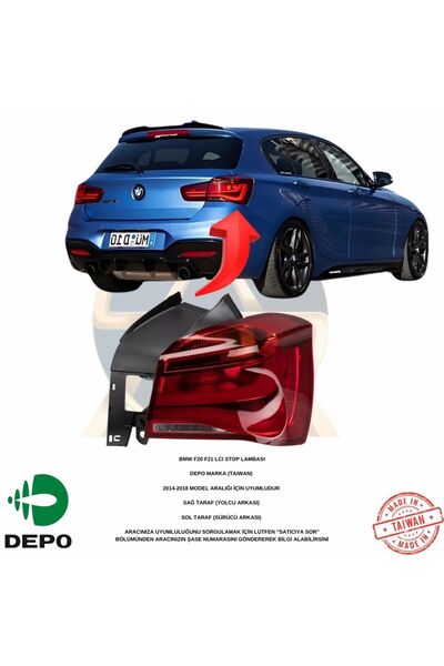 Genel Markalar BMW F20 LCI Komple Stop, Dış Sağ, LED, 2015-2019, B A632173590...
