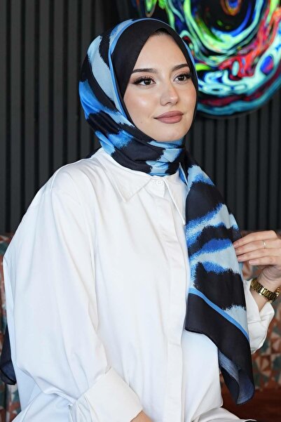 AFVENTE Șal negru moale cu model zebră bumbac