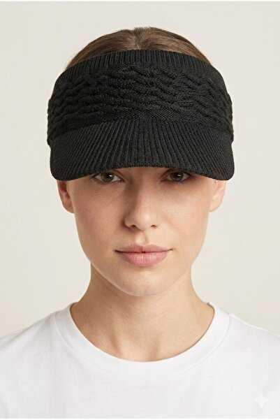 Belifanti Collection Premium Black Knitted Knitwear Visor Hat Flexible Struct...