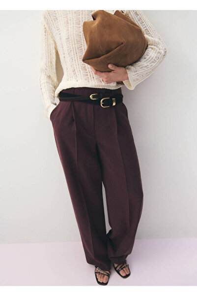 MANGO Woman Lyocell düşük bel pantolon