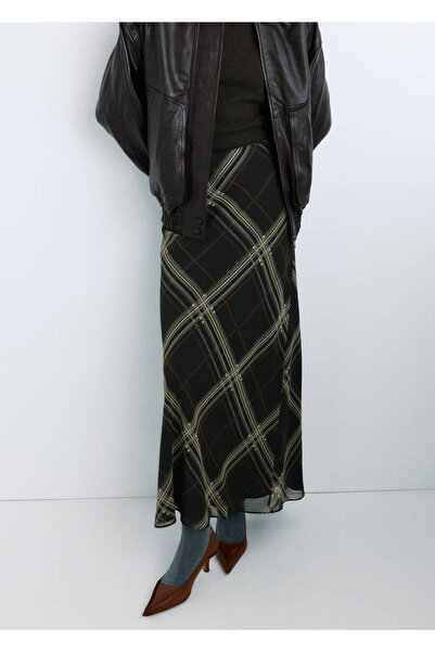 MANGO Woman Kareli uzun etek