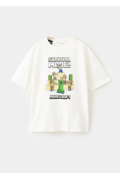 MANGO Kids Minecraft pamuk tişört
