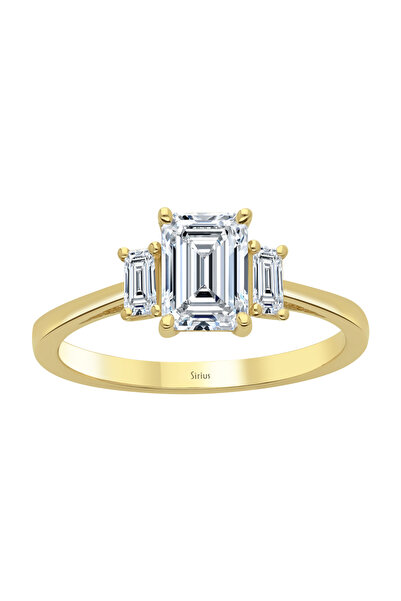 Sirius Pırlanta 1,05 karat Emerald ve Baget Kesim Pırlanta Tektaş Yüzük 0602R...