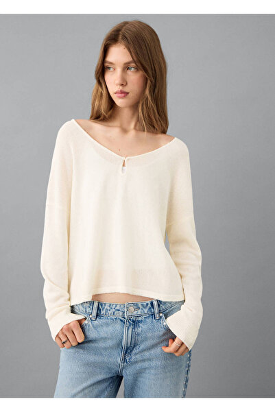 Mango Teen Cut-out detaylı örgü kazak