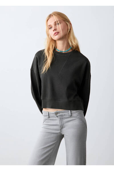 Mango Teen Kısa koton sweatshirt