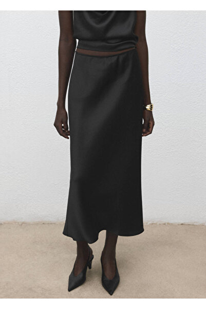 MANGO Woman Uzun saten etek