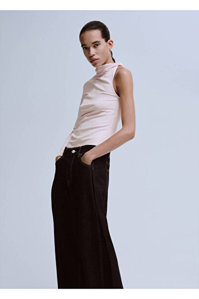 MANGO Woman Asimetrik uzun kollu t-shirt