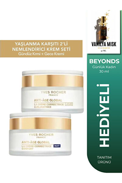 Yves Rocher Günlük Nemlendirici Anti-Aging Set - Gündüz ve Gece Kremi + Beyon...