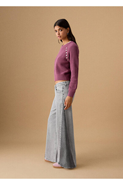 Mango Teen İki renkli wide leg jean